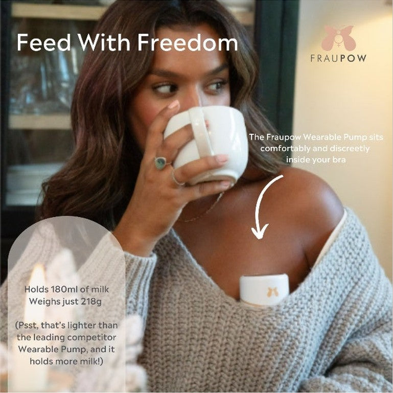 Fraupow Wearable Hands-Free Electric Breast Pump 4 Pumping Modes