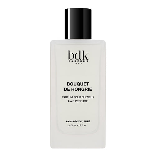 Bottle of bdlk Parfums hair perfume on a white background