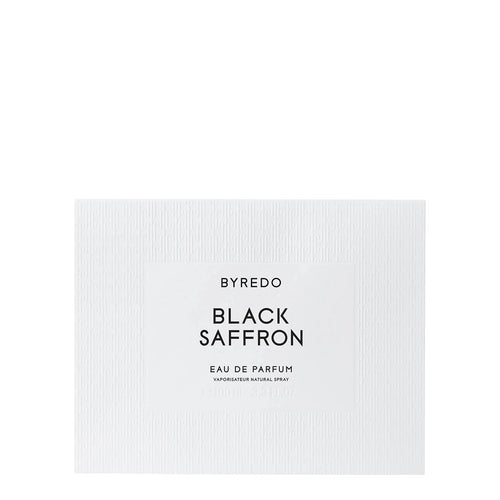 Byredo Black Saffron eau de parfum packaging on a white background