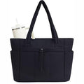 Women Puffy Quilted Tote Bag with Cup Holder