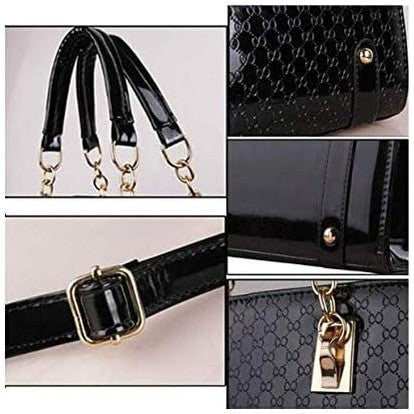 Women's Patent Leather Handbag – Black