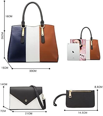 4-Piece Faux Leather Tote Bag Set
