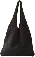 Large Knitted Tote Bag – Black