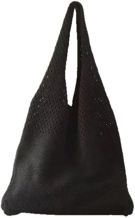 Large Knitted Tote Bag – Black