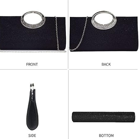 Black Rhinestone Evening Clutch