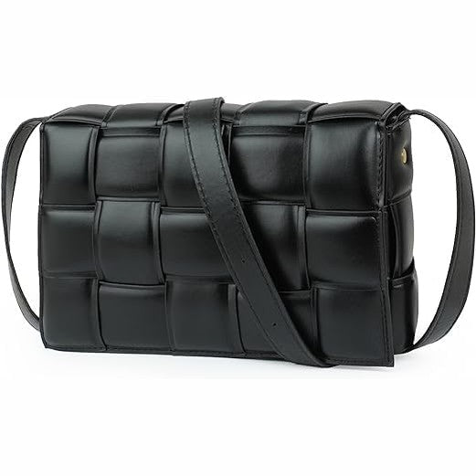 Padded Woven Cassette Crossbody Bag