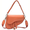 Terracotta Woven Saddle Shoulder Bag