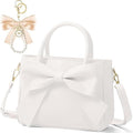 White Bow PU Leather Handbag