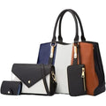 4-Piece Faux Leather Tote Bag Set