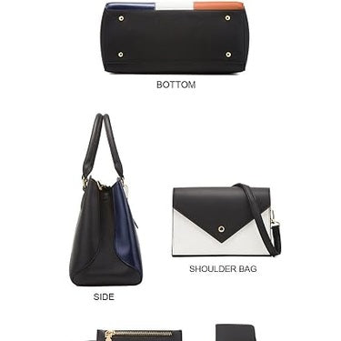 4-Piece Faux Leather Tote Bag Set