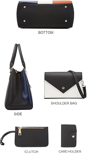 4-Piece Faux Leather Tote Bag Set