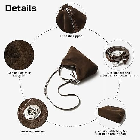 Genuine Suede Slouchy Hobo Tote Bag