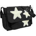 Women's Black Star Canvas Crossbody Bag