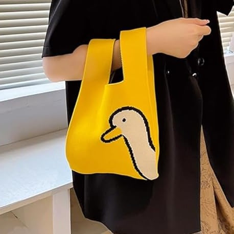 Yellow Duck Knot Wrist Tote Bag