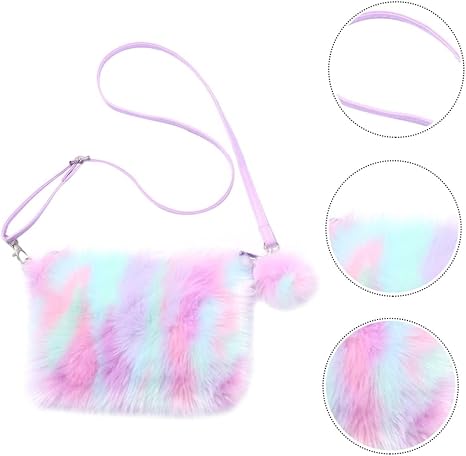 Rainbow Plush Crossbody Bag