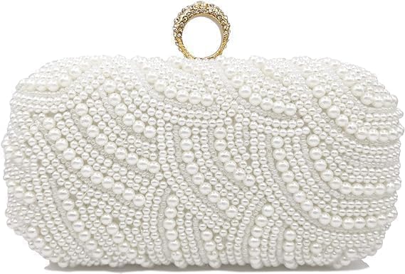 Pearl Beaded Bridal Clutch Bag