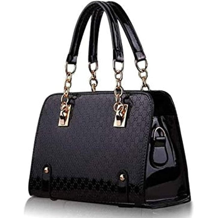 Women's Patent Leather Handbag – Black