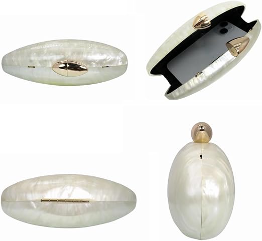 Pearl Shell Acrylic Evening Clutch