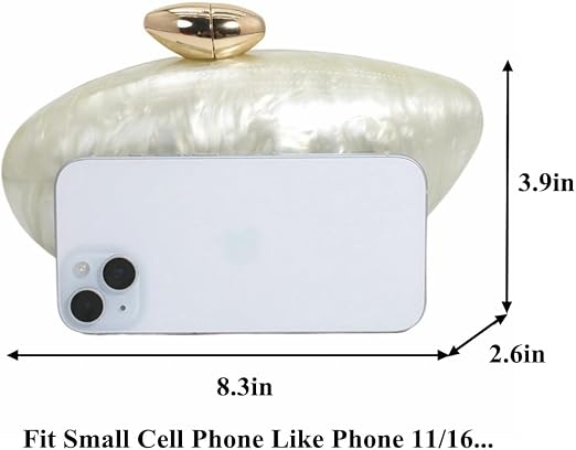 Pearl Shell Acrylic Evening Clutch
