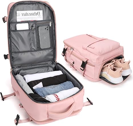 40L Pink Travel Backpack – Carry-On & Laptop