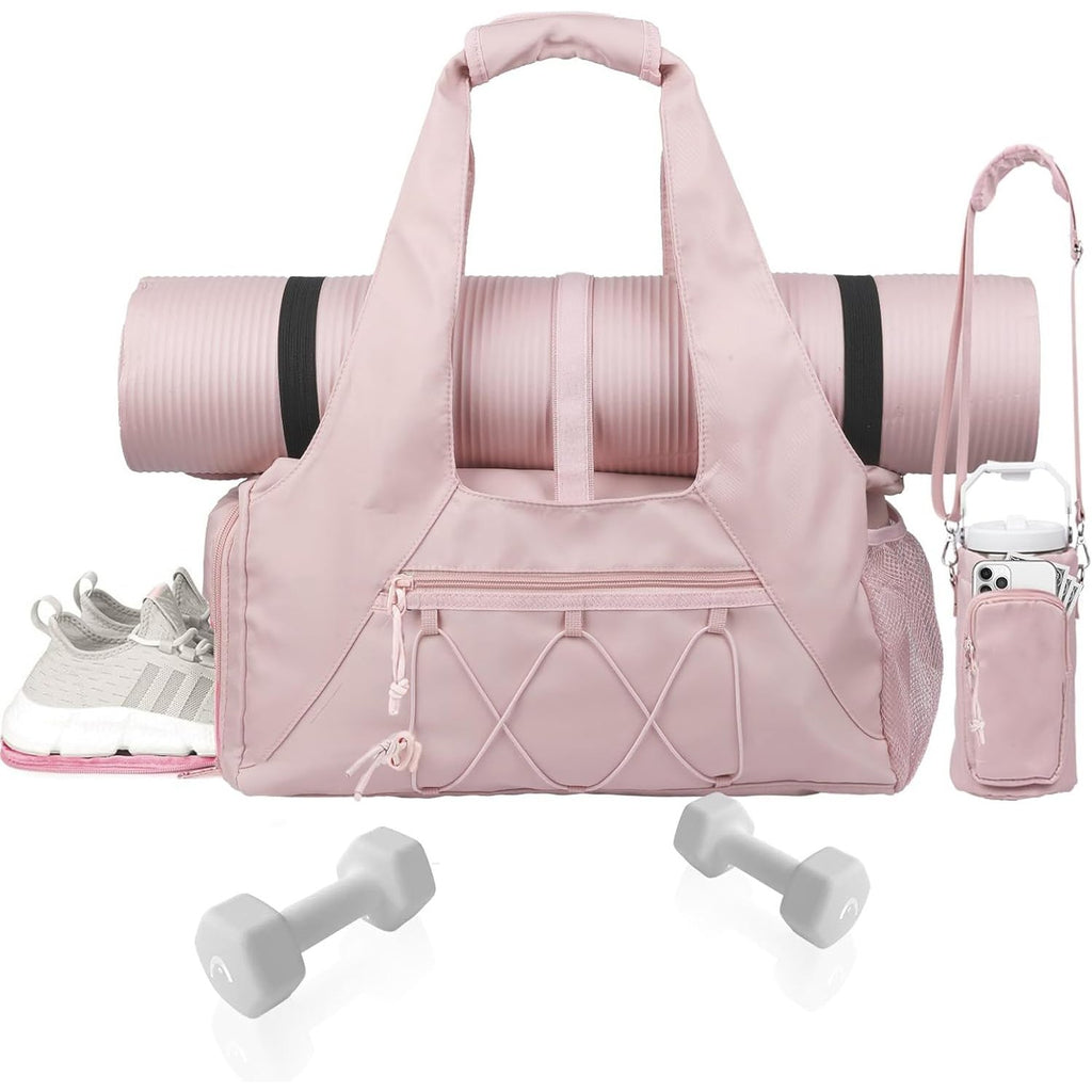 Gym & Travel Duffel Bag with Shoe Compartment – Pink