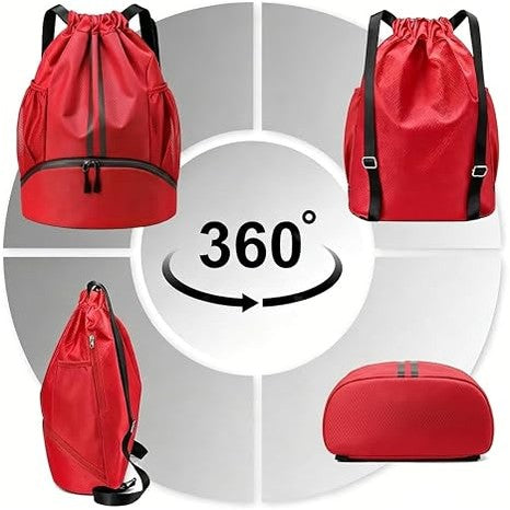 Sports Drawstring Backpack – Red