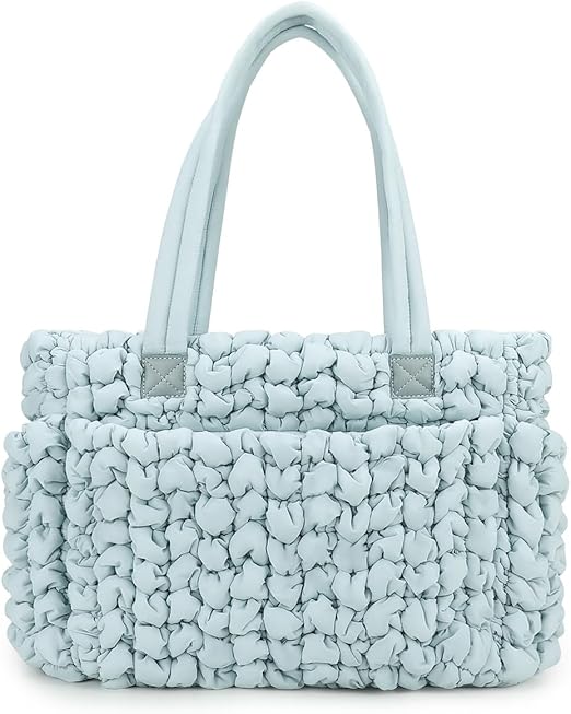 Cloud Quilted Maternity Tote Bag – Light Blue