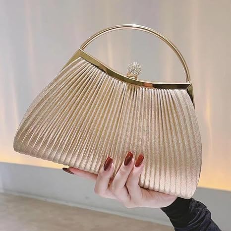 Sparkly Champagne Gold Evening Clutch Purse