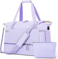 Gym & Travel Duffel Bag with USB Port – Purple