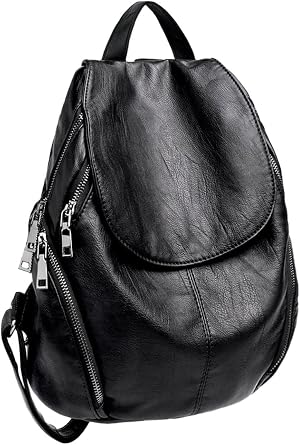 PU Leather Women's Backpack Purse – Black