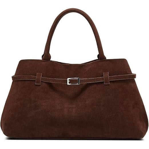 Faux Suede Large Work Tote Bag