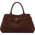 Faux Suede Large Work Tote Bag