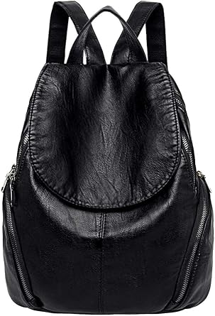 PU Leather Women's Backpack Purse – Black
