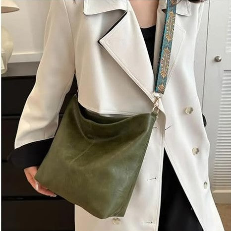 Women's Green Shoulder & Crossbody Tote Bag