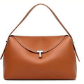 Women's Minimalist Brown Leather Shoulder Bag