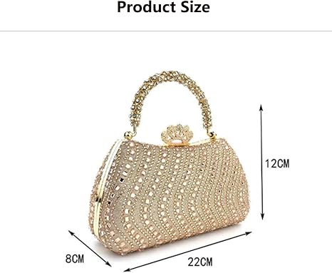 Rose Gold Crown Rhinestone Clutch