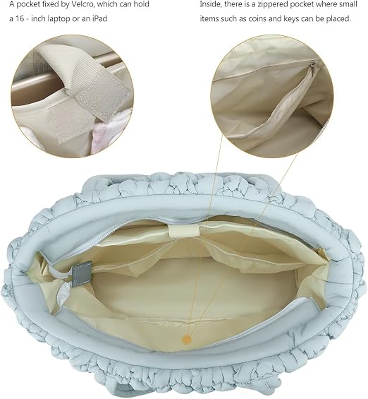 Cloud Quilted Maternity Tote Bag – Light Blue