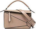 Geometric Crossbody Handbag – Khaki