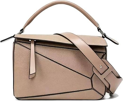 Geometric Crossbody Handbag – Khaki