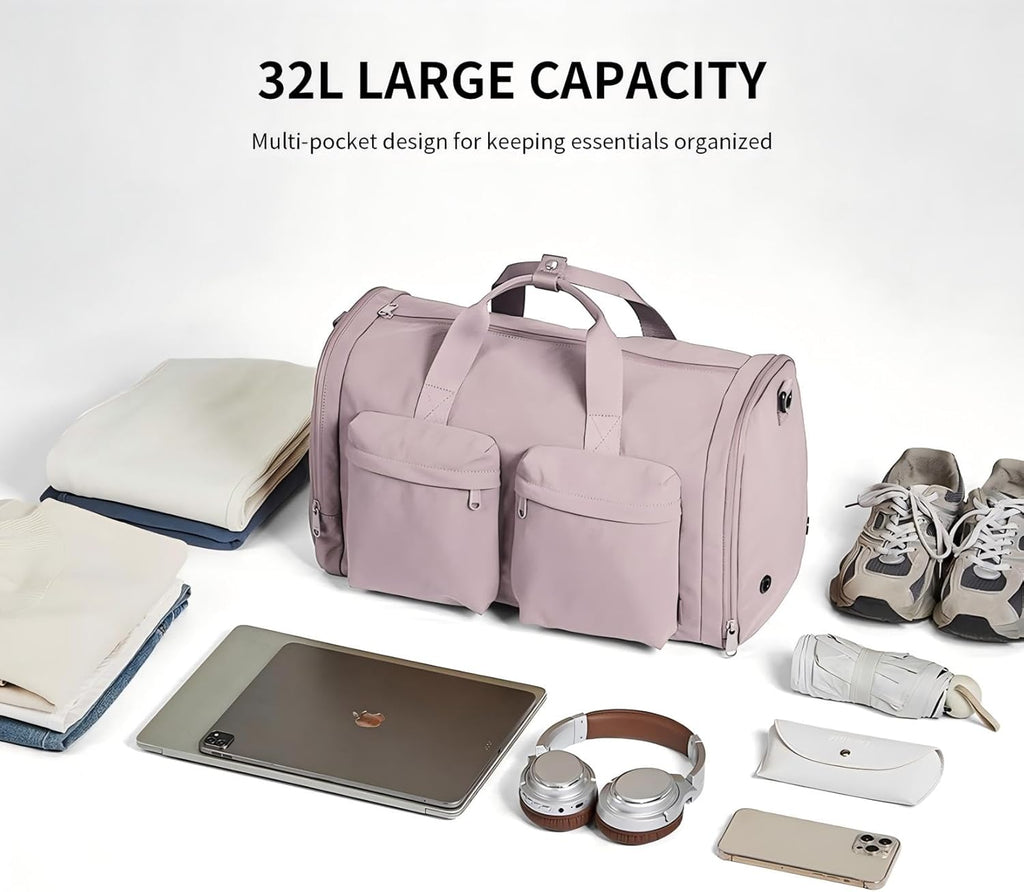 32L Travel Duffel Gym Bag – Soft Pink