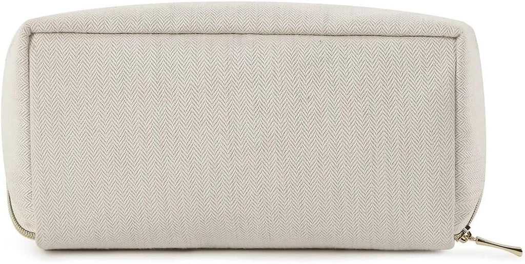 Herringbone Beige Cosmetic Travel Bag