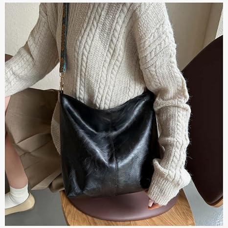 Women's Black Shoulder & Crossbody Tote Bag