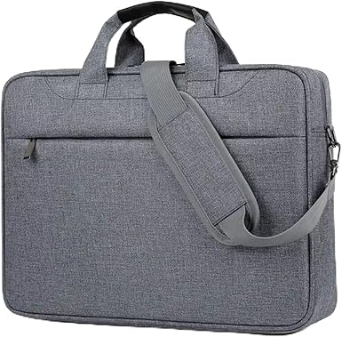 Grey Laptop Carrying Case 15.6 Inch with Shoulder Strap