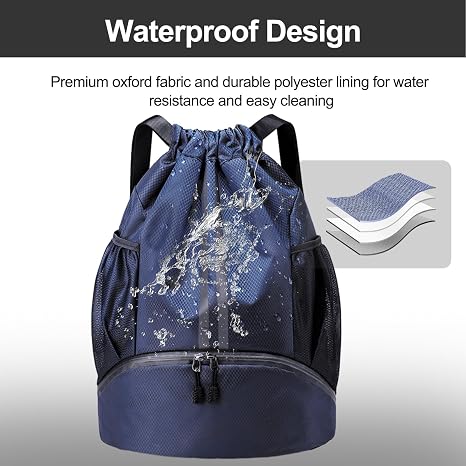 Sports Drawstring Backpack – Navy Blue
