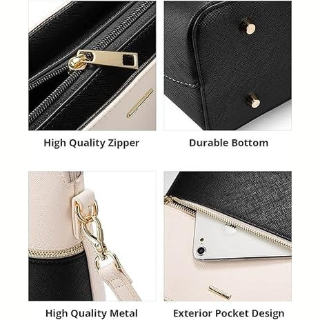3-Piece Tote Bag Set – Black & White