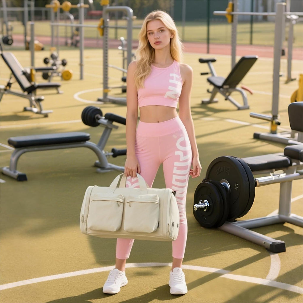 32L Travel Duffel Gym Bag – Faint Yellow