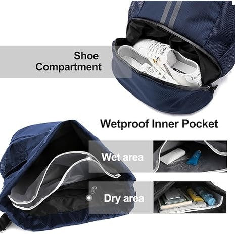 Sports Drawstring Backpack – Navy Blue