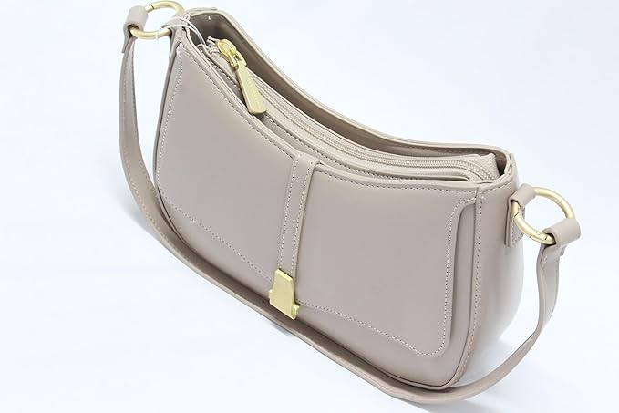 Taupe Crescent Shoulder Bag
