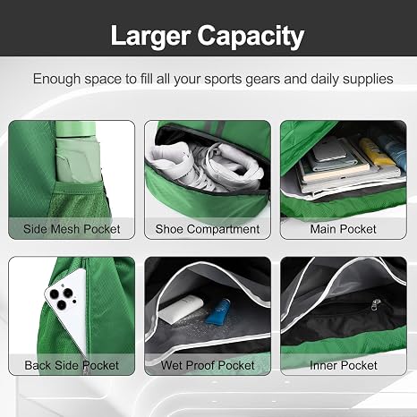 Sports Drawstring Backpack – Green