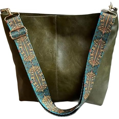 Women's Green Shoulder & Crossbody Tote Bag